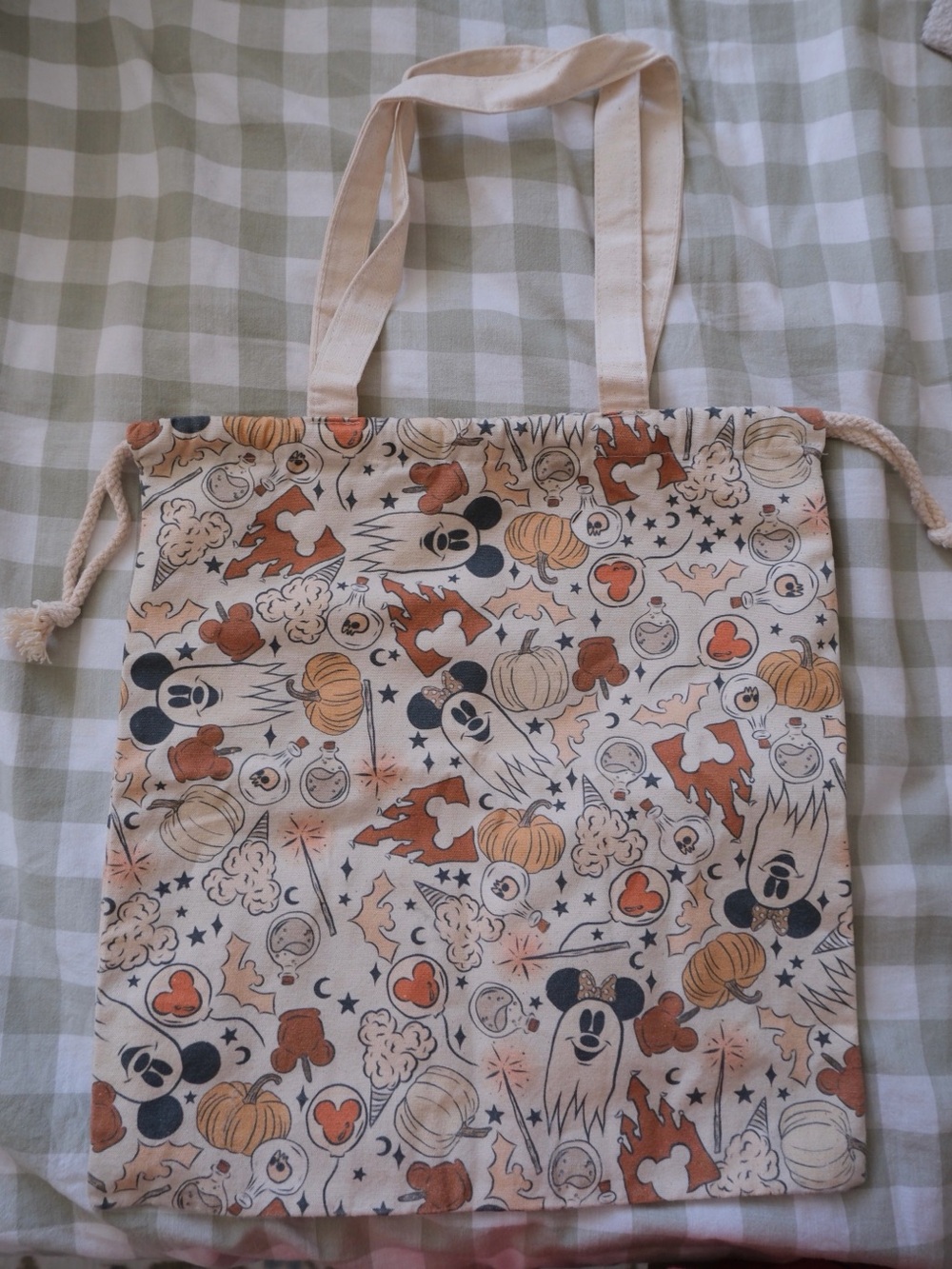 Halloween Character Canvas Tote - Cream, Orange, Black